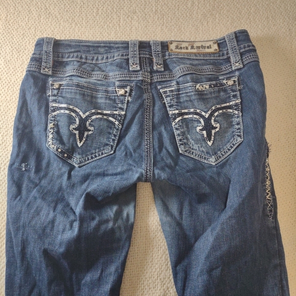 Rock Revival Erin Easy Skinny Low Rise Jeans 30 Grunge Punk Bling Casual - Picture 9 of 11